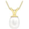 CARISSIMA Pendente con perla a goccia su collana con catena a curb da 46 cm/18 pollici in oro giallo 9 ct