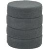 HOMCOM Pouf, rotondo, Teddy Fleece, Telaio in metallo, fino a 120 kg, Φ40x45H cm, Grigio scuro | Aosom Italy
