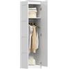HOMCOM Armadio Multiuso con Asta Appendiabiti, Ripiano, Porta a Chiusura Dolce 40 x 52 x 180 cm Bianco | Aosom Italy