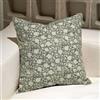 DOMVITUS Federa per cuscino con motivo floreale, 45 x 45 cm, per divano, stampa a blocchi, federa decorativa neutra per soggiorno, 1 pezzo, verde alloro