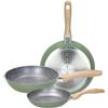Tognana Sage Stone, set 3 padelle 20/24/28 cm, alluminio forgiato, verde