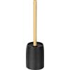 Wenko Set WC MOD. Altavalle scopino da Terra autoportante Elegante Accessorio Bagno in poliresina e bambù Ø 10,5 cm H 38,5 cm Nero Naturale