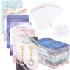 PH PandaHall 100 pz Schede Display Gioielli 5 Carte Portagioielli Stile 20 pz Scatola Portagioie in Cartone Bianco con 240 Pezzi Dadi per Orecchini 120 pz Sacchetti OPP per Gioielli Collana Fai da Te