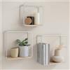 Kazai. Mensole da Muro Design -Jona- | Scaffale Metallo a 3 Parti con Impiallacciatura in Vero Legno | Decorazione della Parete, Libreria Scaffale, per Camera da Letto, Bagno, Cucina | Betulla, bianco