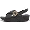 Fitflop Lulu Crystal-Buckle Leather Back-Strap Sandals, Sandali Donna, Nero, 43 EU