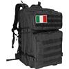 Oreunik Zaino Militare 45L, Zaino Tattico Impermeabile, Zaini Molle Grande Zaino d'Assalto per Trekking, Campeggio, Escursionismo (Nero)