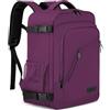 WENIG Zaino per Ryanair 40x20x25 Zaino da Viaggio Donna Bagaglio a Mano Zaino da Viaggio Aereo Borse da Cabina per Voli 14 Pollici Zaino Porta Pc con Caricatore USB per Scuola Trekking Lavoro Viola