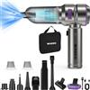 WADEO Aspirapolvere Portatile a Mano, Motore Senza Spazzole 18000Pa, 3 Livelli Potenza, Soffiatore & Aspiratore 2 in 1 per Auto/Casa/Animali, Accessori Completi + Borsa Portatile