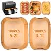 HOMIKLSA 200 Fogli Carta Forno per Airfryer Doppio Cestello 5.5L-8.3L, Compatibile con Modelli a Doppio Vano 3000/5.2L/3.1L/3.5L, Antiaderente per Cottura Senza Olio (200 Pezzi)