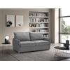 Deshome - Divano letto matrimoniale 2 posti | 3 posti 170x90cm, divano letto con materasso, cuscini da seduta estraibili, struttura pieghevole, tessuto morbido al tatto, CLEOPATRA (Grigio)