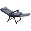 milani home MilaniHome.it - Poltrona A Sdraio Imbottita Reclinabile Cuscino Poggiatesta Imbottito Alta Densità, Adatta A Giardino, Portico, Piscina E Relax Con Carrello Poggiapiedi A Scomparsa