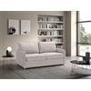 Deshome - Divano letto matrimoniale 2 posti | 3 posti 170x90cm, divano letto con materasso, cuscini da seduta estraibili, struttura pieghevole, tessuto morbido al tatto, CLEOPATRA (Beige)