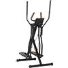 HOMCOM Cyclette Ellittica per Casa e Palestra con 4 Livelli di Resistenza, Monitor LCD e 2 Ruote, in Acciaio e ABS, 90x62x150 cm, Nero