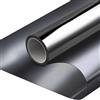Qobobo Pellicola Specchio per Vetri Finestre Oscurante Adesiva Privacy 90 x 200 cm - Isolamento Termico, Satinata, Anti UV - Argento Nero