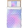 Caregchrisj Copripiumino Singolo Bambini 135x200cm, Microfibra Rosa Modello a Sirena Biancheria da letto 2 Pezzi - Copripiumino 135x200 + 1 Federa 50X75cm