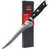 SHAN ZU Coltello per Filettare Damasco, 18cm Coltello per Disossare in Acciaio Damasco ad alto Tenore di Carbonio a 67 Strati, Coltello da Cucina in con Impugnatura Ergonomica in Fibra di Vetro G10