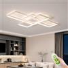JYYQ Plafoniera LED 54W, dimmerabile con telecomando per soggiorno | 5400 lm, 3000-6500K, 10-100% regolabile, corpo in alluminio, diffusore silicone, striscia LED sostituibile, 80 × 45 × 6,5 cm