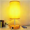 Allesgute Lampada Da Comodino 45cm Dimmerabile Con Porta Di Ricarica USB A+C, Lampada Da Tavolo Con Paralume, Controllo A Manopola Per 0-800 LM (Incl. Lampadina LED 8W E27)