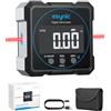 eSynic Level Box Digitale 4x90° con Laser Orizzontale, Angle Finder Magnetico Ricaricabile 2 Unità °/%, LCD Inclinometro Goniometro Preciso con Funzione di Azzeramento, Certificazioni CE/IEC60825