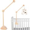 BITOYO Supporto Giostrina Lettino Legno, Fai Da Te Supporto Cellulare Lettino, Giostrina Culla Neonato Legno, Smontabile e Regolabile Altezza per Campanelli Eolici Letto, Giocattoli (beige)