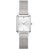 Rosefield Orologio da donna con bracciale in maglia di acciaio inossidabile color argento Octagon XS 24mm