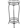 Kavlium Supporto per piante per interni ed esterni, alto in metallo nero, antiruggine, stabile, a 2 ripiani, 68,8 cm, per fioriere ad angolo, giardino, soggiorno e giardino