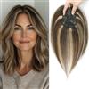 Lasunork Topper per capelli da donna in capelli umani soffici, topper per capelli da 25,4 cm fatto a mano con base svizzera, extension per capelli con copertura a 360° contro la caduta dei capelli e i capelli