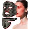 Rkdely Maschera LED Viso e Collo con 7 Colori di Luce, Maschera LED Viso Professionale per Invecchiamento della Pelle, Led Mask con 3 Modalità di Luce e Impostazioni di Timer per Cura Della Pelle