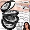 SUpoetry 3 Paia Cigli-a Mag-netiche, Cigli-a Finte Mag-netiche Naturali, Ciglia Finte Magnetiche Con Applicatore, Ciglia F-inte Magnetiche Riutilizzabili, Magnetic Eyelashes Facili Indossare