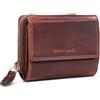 ROYALZ 'Liberty' Portafoglio Donna Piccolo Pelle Vera - Vintage Portamonete con 7 Scomparti per Carte - Mini Borsellino RFID Protezione, Colore:Roma Cognac Marrone