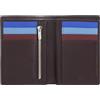DUDU Portafoglio da uomo a libro RFID in pelle multicolore con lampo Burgundy scuro