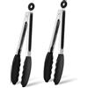 Elalove Pinze da Cucina, 26 cm Pinza Alimentare con Punta in Silicone Pinza Cucina Resistente al Calore Pinza Professionale per Cottura, Barbecue e Friggitrice ad Aria, Set di 2