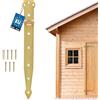 KOTARBAU® Cerniera 300 mm per porta e cancello, nastro zincato, cerniera a croce, superiore in acciaio inossidabile, decorativa dorata