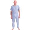 FERRUCCI COMFORT Pigiama Tutone Sanitario Sentimento Manica Corta 1 Cerniere/Zip Dietro Schiena Estivo (Azzurro/Cielo, M)