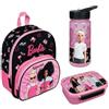 Undercover Zaino per asilo Barbie Bambina - Personalizzato con nome - Set zaino per bambini, Set 2 - Zaino, borraccia, contenitore per il
