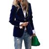 ORANDESIGNE Giacca da Donna in Velluto Blazer Casual da Lavoro e Ufficio a Maniche Lunghe A Blu Scuro XS