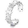 IMINI Moda Puzzle Anello Di Dichiarazione Aperto In Argento Sterling 925 Regolabile Minimalista Anello Della Punta Anelli Promessa Eternità Fascia Di Fidanzamento Gioielli Regali Migliore Amica, Metallo