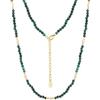 HeyMeili Collana girocollo di perle barocche e malachite in argento placcato oro per donna gioielli collane regolabile festa regalo