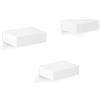 WOLTU Set di 3 Mensole da Muro Moderne, Mensole Piccole da Parete Rettangolari, per Soggiorno, Camera da Letto, Cucina, Bagno, in Legno, Bianco 10,5x7,7x3cm, RG9498ws