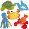 PrimePets Giocattoli di Peluche per Cani, Cuccioli, 5 pezzi, Giocattolo di Peluche per Cani, Giocattolo Interattivo (Animali Marini)