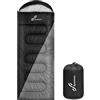 Sportneer Sacco nanna outdoor per campeggio: Sportneer 3-4 stagioni Sleeping Bag 220 x 81 cm, portatile, ultraleggero, caldo, estivo, per bambini, adulti, durante il trekking, viaggi, nero+grigio