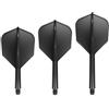 GOAT - Air Black No6 Flights Inbetween, 3 Alette per Freccette in plastica con Fusto, Alette per Freccette