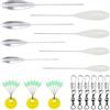 RAOLAWOBA 17 Pezzi Fishing Sbirolino Set, Bombarde da Pesca, 4X Affondante 4X Sbirolino Galleggiante (8g 10g 15g 20g) 6X Girelle da Pesca Trota Pesca e 3X Stopper Pesca per Carpe Trote Persico