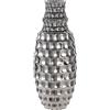 GILDE Vaso Hexagon - Ceramica - Pancioso - Altezza 53 cm x Ø 22 cm - Argento - lucido/opaco - Vaso decorativo