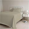 Italian Bed Linen COMPLETO LETTO PIAZZA E MEZZA NATURAL COLOR 100% Cotone - Prodotto in Italia - Sopra 180x300 cm, Sotto 120x200 cm, Federa 50x80 cm Tinta Unita - DoubleFace - Tortora/Panna