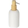 Wenko Distributore di Sapone MOD. Altavalle Dispenser Sapone freestanding per Bagno in poliresina e bambù 0,25L 7,5x18x8 cm Bianco Naturale