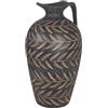 GILDE Brocca/vaso Oliva - verde/nero - ceramica - superficie sabbiosa - altezza 36 cm x diametro 20 cm