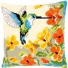 VERVACO Kit Cuscino Punto Croce Colibrì con Fiori Set Ricamo Principianti Cuscini Gobelin Decorativi ca. 40 x 40 cm Accessori per Lavoretti Creativi DIY Casa Decor Hobby Adulti Cross Stitch