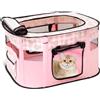 Sutowe Parco per cani pieghevole, recinto per interni esterni, portatile, per cuccioli, gatti, coniglio e piccoli animali, 70 x 55 x 40 cm, gabbia per recinzioni, tenda da esercizio in tessuto Oxford, ideale