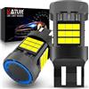 KATUR Lampadina 7443 T20 LED, Canbus 500% luminosità 3000LM 6000K Bianco Xeno con Ventola di Raffreddamento LED W21/5W 992 7443A Luci Diurne Luci Freno Indicatori di Direzione, 2PCS